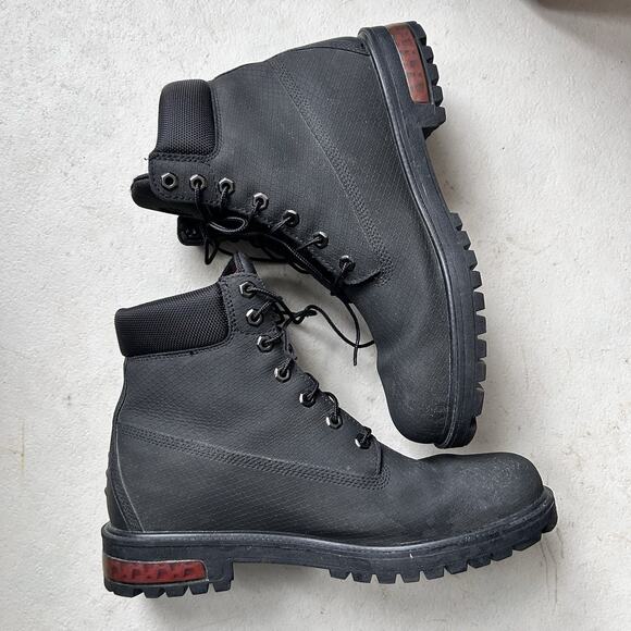 Timberland Helcor 6” Waterproof Boots Black Carbon Fiber Texture Men’s 11.5 - Picture 1 of 11